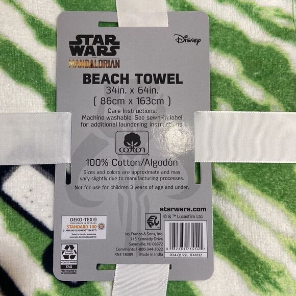 Star Wars: The Mandalorian Beach Towel 34” x 64” The Force. 2 Available - Picture 3 of 4